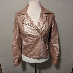 Rose Gold faux leather jacket